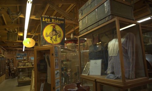 Internal view of the Casey Tibbs museum at 1880 Town